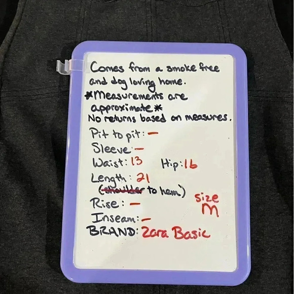 Zara Basic grey stretch pencil skirt size M EUC kick pleat, back zip - Picture 9 of 9